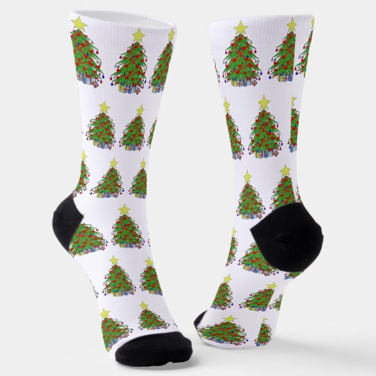 Weihnachtsbaum Socken (Gewinkelt)