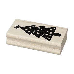 Weihnachtsbaum, solides Design Holz Gummistempel