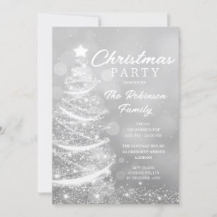 Weihnachtsbaum Sparkle Silver Weihnachtsfest Party Einladung