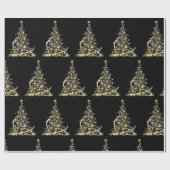 Weihnachtsbaum Sparkling Gold Feiertag Geschenkpapier (Flach)