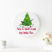 Weihnachtsbaum Spaß Bad Day Große Wanduhr (Zuhause)