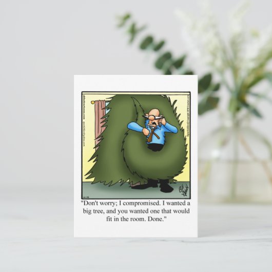 Weihnachtsbaum Spaß Postkarte (Stehend Vorderseite)