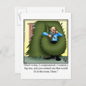 Weihnachtsbaum Spaß Postkarte (Vorne/Hinten)