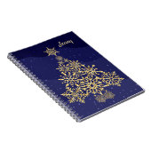 Weihnachtsbaum Spiral Foto Blue Notebook Notizblock (Rechte Seite)