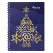 Weihnachtsbaum Spiral Foto Blue Notebook Notizblock (Vorderseite)