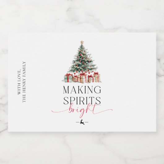 Weihnachtsbaum Spirituosen Bright Geschenk Alkoholflaschenetikett (Einzelnes Label)