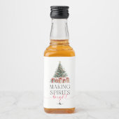 Weihnachtsbaum Spirituosen Bright Geschenk Alkoholflaschenetikett (Vorderseite)