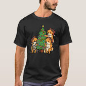 Weihnachtsbaum Spitz Hund T-Shirt (Vorderseite)