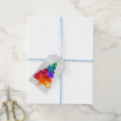 Weihnachtsbaum, Spritzer Paint, Primärfarben Geschenkanhänger (Mit Garn)