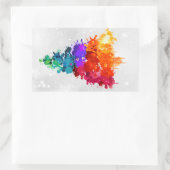 Weihnachtsbaum, Spritzer Paint, Primärfarben Rechteckiger Aufkleber (Tasche)