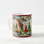 Weihnachtsbaum Stain Glass Weihnachtszeit Tasse (Vorderseite Links)