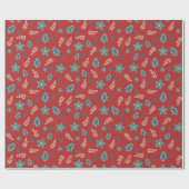 Weihnachtsbaum Star Modernes Rotes Grün Geschenkpapier (Flach)