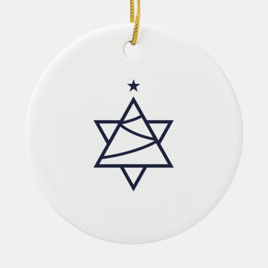 Weihnachtsbaum-Star von David Keramik Ornament (Vorne)