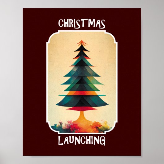 Weihnachtsbaum startet | Weihnachtskünstlerisches Poster (Vorne)