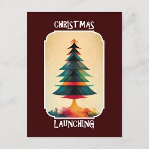 Weihnachtsbaum startet Weihnachtskünstlerisches Postkarte