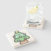 Weihnachtsbaum Steinuntersetzer (Seitenansicht)