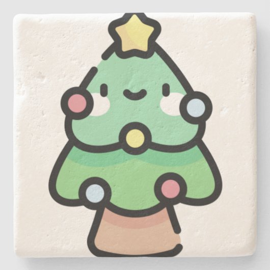 Weihnachtsbaum Steinuntersetzer (Vorderseite)