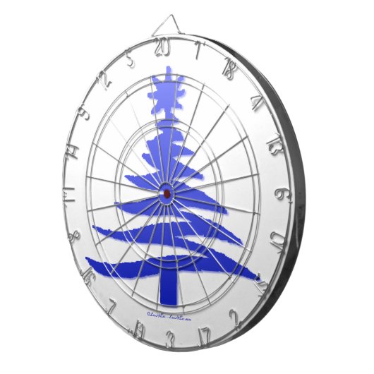 Weihnachtsbaum Stencil Cobalt Blue Dartscheibe (Vorderseite rechts)