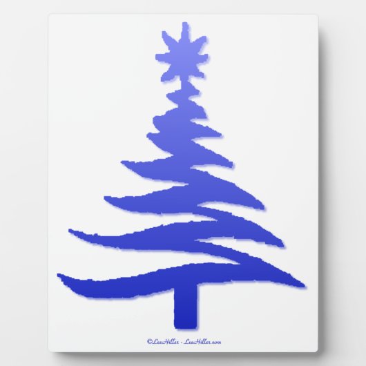 Weihnachtsbaum Stencil Cobalt Blue Fotoplatte (Vorderseite)