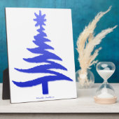 Weihnachtsbaum Stencil Cobalt Blue Fotoplatte (Seite)