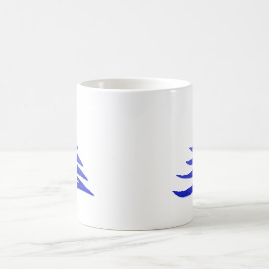 Weihnachtsbaum Stencil Cobalt Blue Kaffeetasse (Mittel)