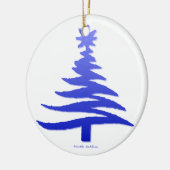 Weihnachtsbaum Stencil Cobalt Blue Keramikornament (Links)