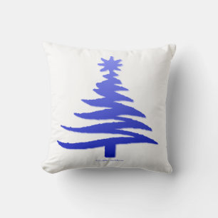 Weihnachtsbaum Stencil Cobalt Blue Kissen