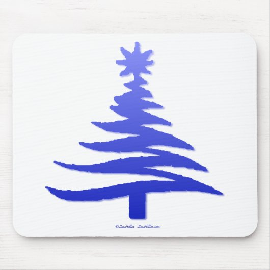 Weihnachtsbaum Stencil Cobalt Blue Mousepad (Vorne)