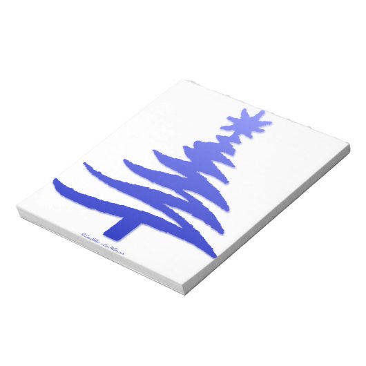 Weihnachtsbaum Stencil Cobalt Blue Notizblock (Rotiert)
