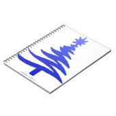 Weihnachtsbaum Stencil Cobalt Blue Notizblock (Linke Seite)