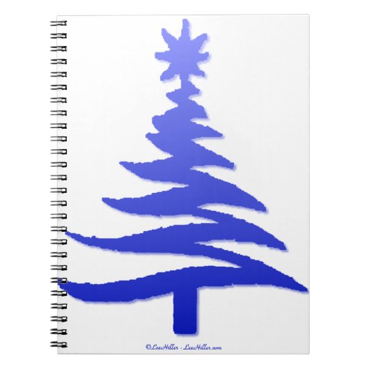 Weihnachtsbaum Stencil Cobalt Blue Notizblock (Vorderseite)