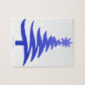 Weihnachtsbaum Stencil Cobalt Blue Puzzle (Horizontal)