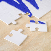 Weihnachtsbaum Stencil Cobalt Blue Puzzle (Seite)
