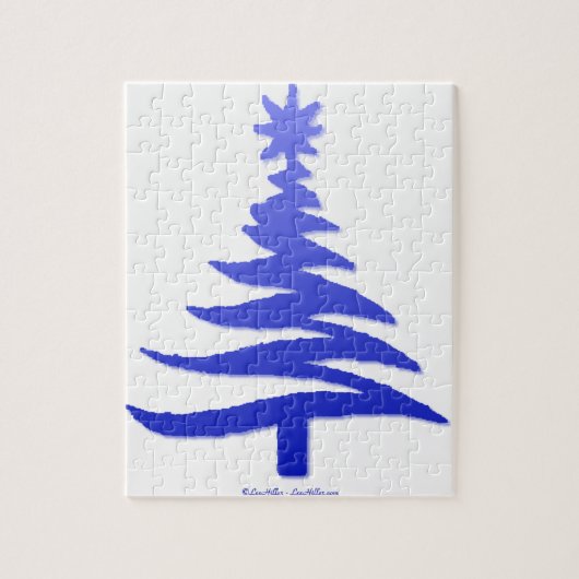 Weihnachtsbaum Stencil Cobalt Blue Puzzle (Vertikal)