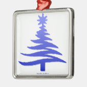 Weihnachtsbaum Stencil Cobalt Blue Silbernes Ornament (Links)