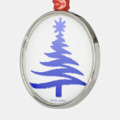 Weihnachtsbaum Stencil Cobalt Blue Silbernes Ornament (Links)