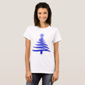 Weihnachtsbaum Stencil Cobalt Blue T-Shirt (Vorne ganz)