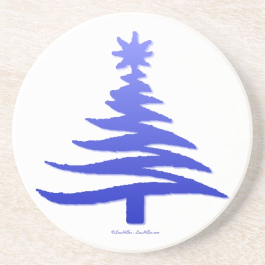 Weihnachtsbaum Stencil Cobalt Blue Untersetzer (Vorne)