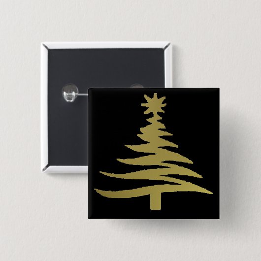 Weihnachtsbaum Stencil Gold Button (Vorne & Hinten)