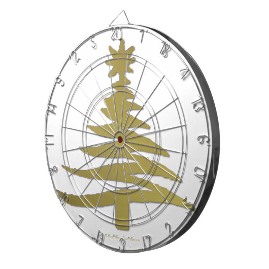 Weihnachtsbaum Stencil Gold Dartscheibe (Vorderseite rechts)