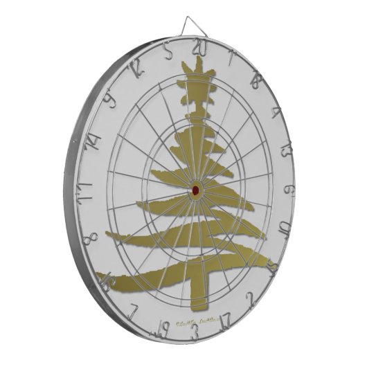 Weihnachtsbaum Stencil Gold Dartscheibe (Vorderseite Links)