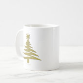 Weihnachtsbaum Stencil Gold Kaffeetasse (Vorderseite Links)
