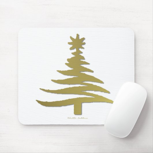 Weihnachtsbaum Stencil Gold Mousepad (Mit Mouse)