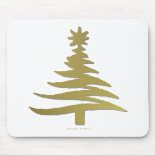Weihnachtsbaum Stencil Gold Mousepad