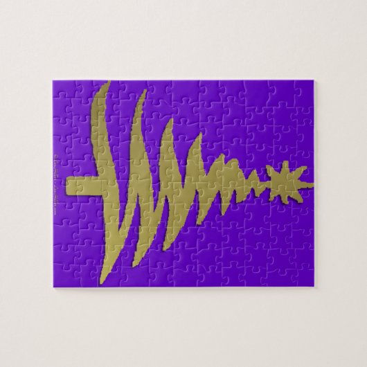 Weihnachtsbaum Stencil Gold Puzzle (Horizontal)