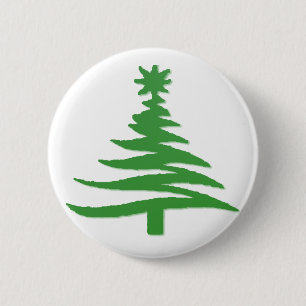 Weihnachtsbaum Stencil Green Button