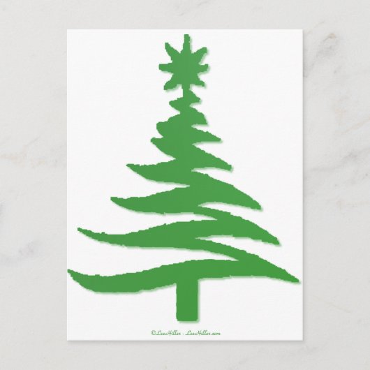 Weihnachtsbaum Stencil Green Feiertagspostkarte (Vorderseite)
