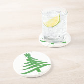 Weihnachtsbaum Stencil Green Getränkeuntersetzer (Seite)