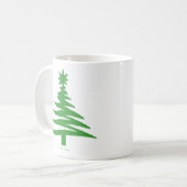 Weihnachtsbaum Stencil Green Kaffeetasse (Vorderseite Links)