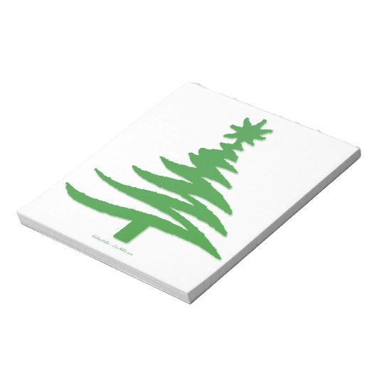 Weihnachtsbaum Stencil Green Notizblock (Rotiert)